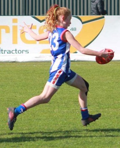 Caledonian Primary School student, Jovie, has had a stellar AFL season this year. Image taken by Danielle, Jovie&#x27;s Mum.