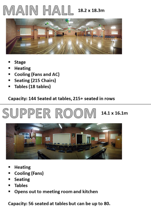 Hall facilities, page 1
